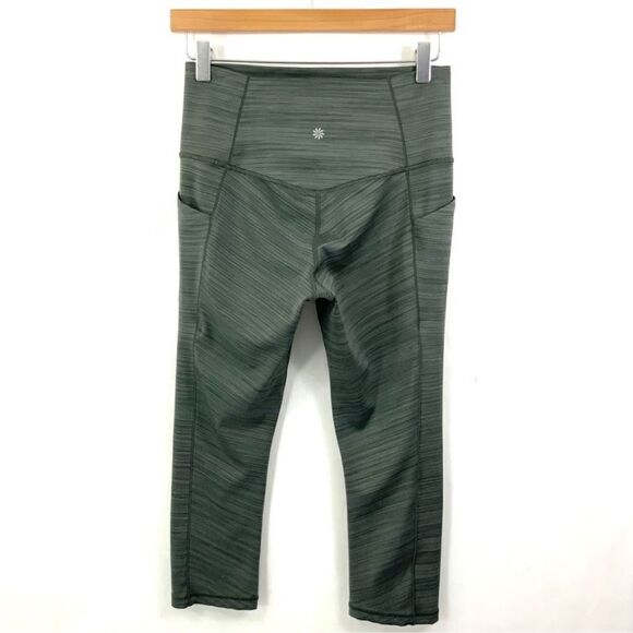 Athleta Salutation II Stash Pocket Capri Green S - Picture 1 of 7